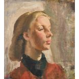 Bernard Fleetwood-Walker (1893-1965) British. Portrait of Teresa, Oil on canvas laid down, Signed, 1