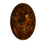 Circle of Cornelis Pietersz Bega (1631/2-1664) Dutch. Figures in a Tavern Interior, Oil on copper, O