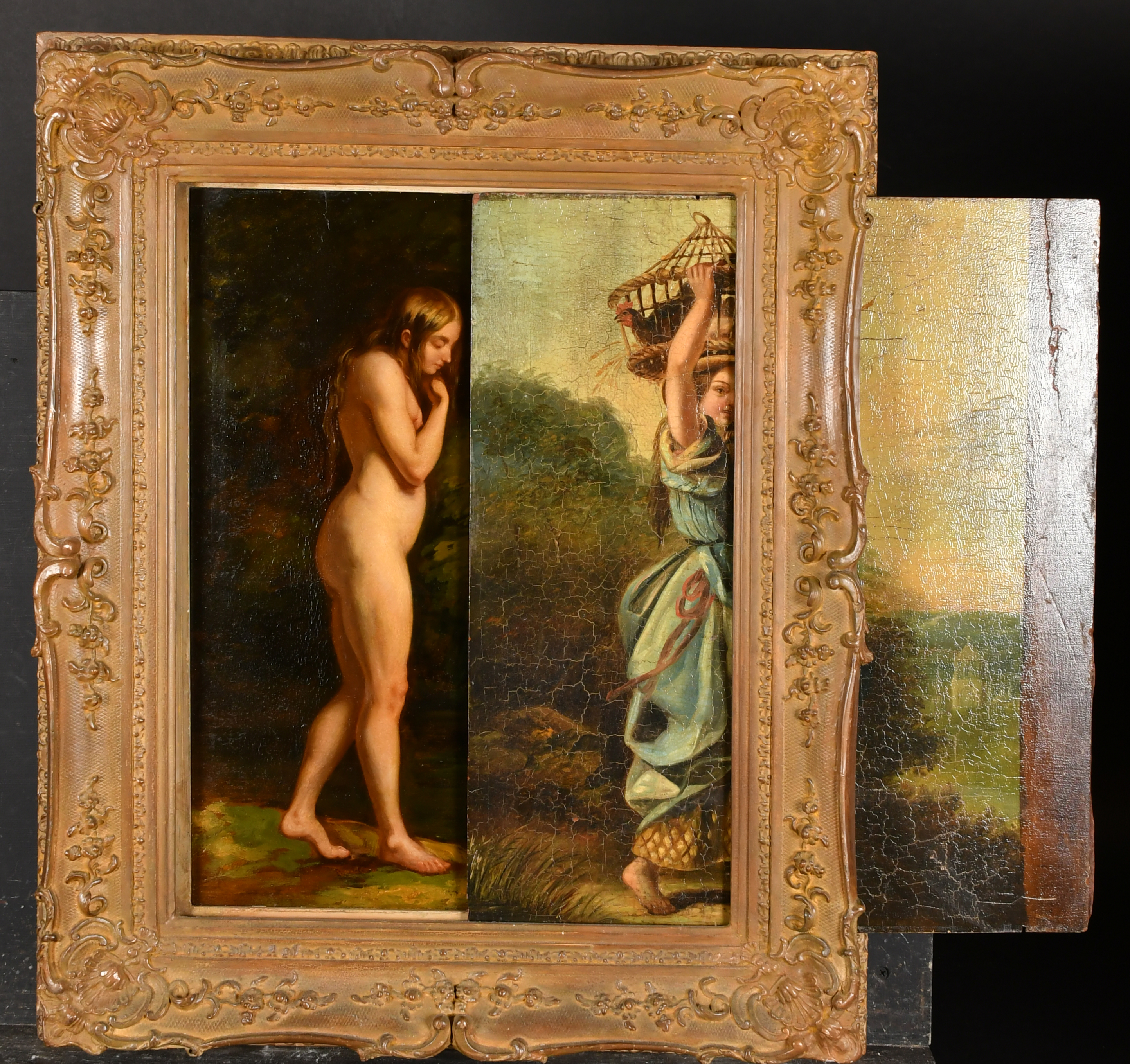 Circle of William Etty (1787-1849) British. A Standing Female Nude, Oil on panel, 18.5" x 13.5" (47 - Image 4 of 5