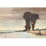 William Eyre (1891-1979) British. A River Landscape, Watercolour, Signed, 14.25" x 21.25" (36.2 x 54