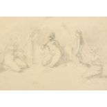 William Lock (1767-1847) British. A Figure Study, Pencil and wash, 7.25" x 10.5" (18.4 x 26.7cm) and