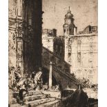 Frank Brangwyn (1867-1956) British. "The Rialto, Venice (1906)", Etching, Signed in pencil by the ar