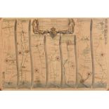 John Ogilby (1600-1676) British. "The Road from London to Southampton", Map, 12.5" x 18.5" (31.7 x 4
