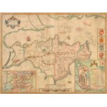 John Speed (1552-1629) British. "Wight Island", Map in colours, 15" x 20" (38.1 x 50.8cm)