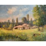 Attributed to Maximilien Luce (1858-1941) French. "Paysage, La ferme", Oil on canvas, Signed, and In