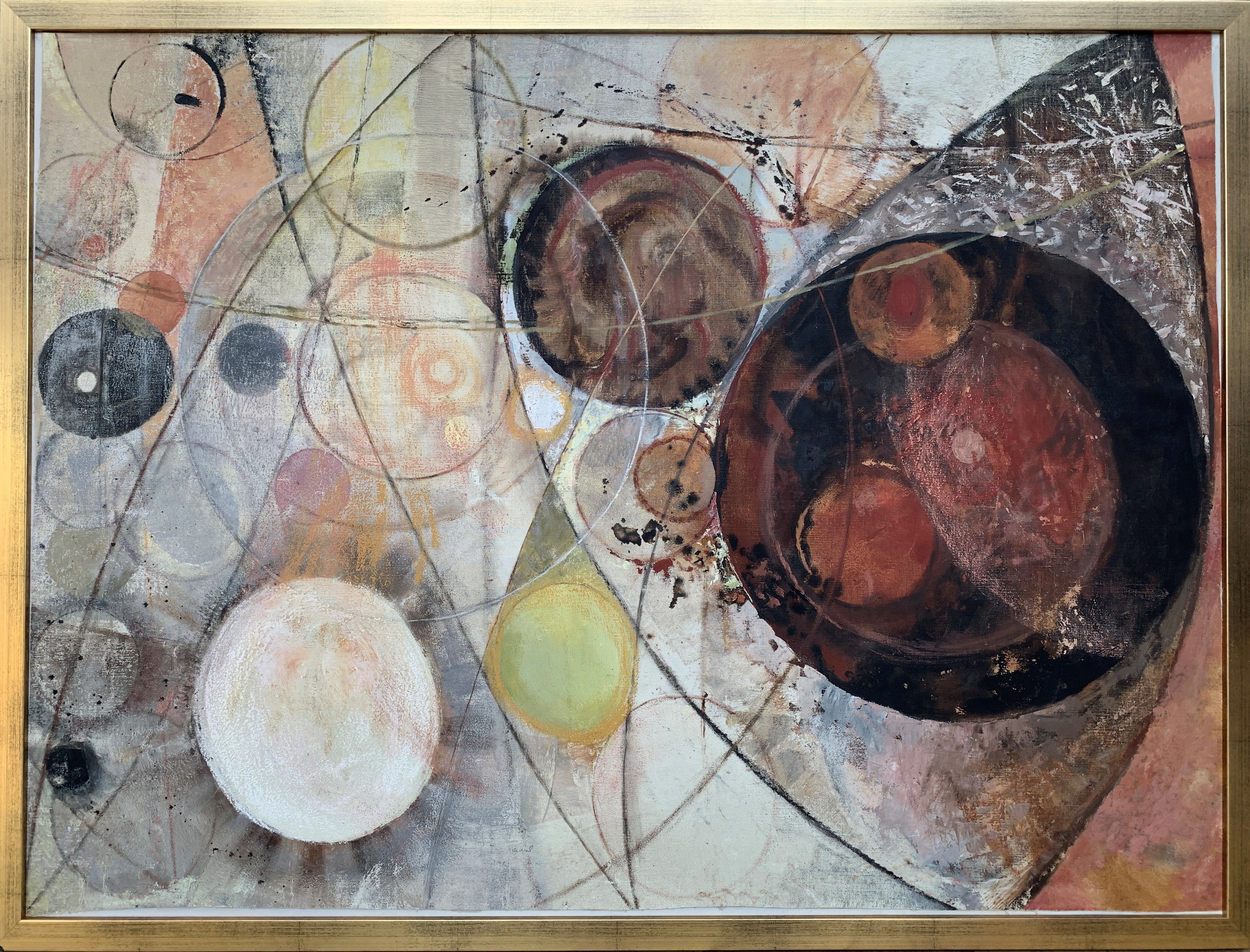 Attributed to John Tunnard (1900-1971) British. "Circle of Time", Oil and gesso on canvas, Indistinc - Image 2 of 5