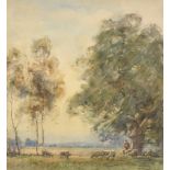 A E Wildsmith (1876-1936) British. A Shepherd and Flock, Watercolour, Signed and dated 1920, 11.75"