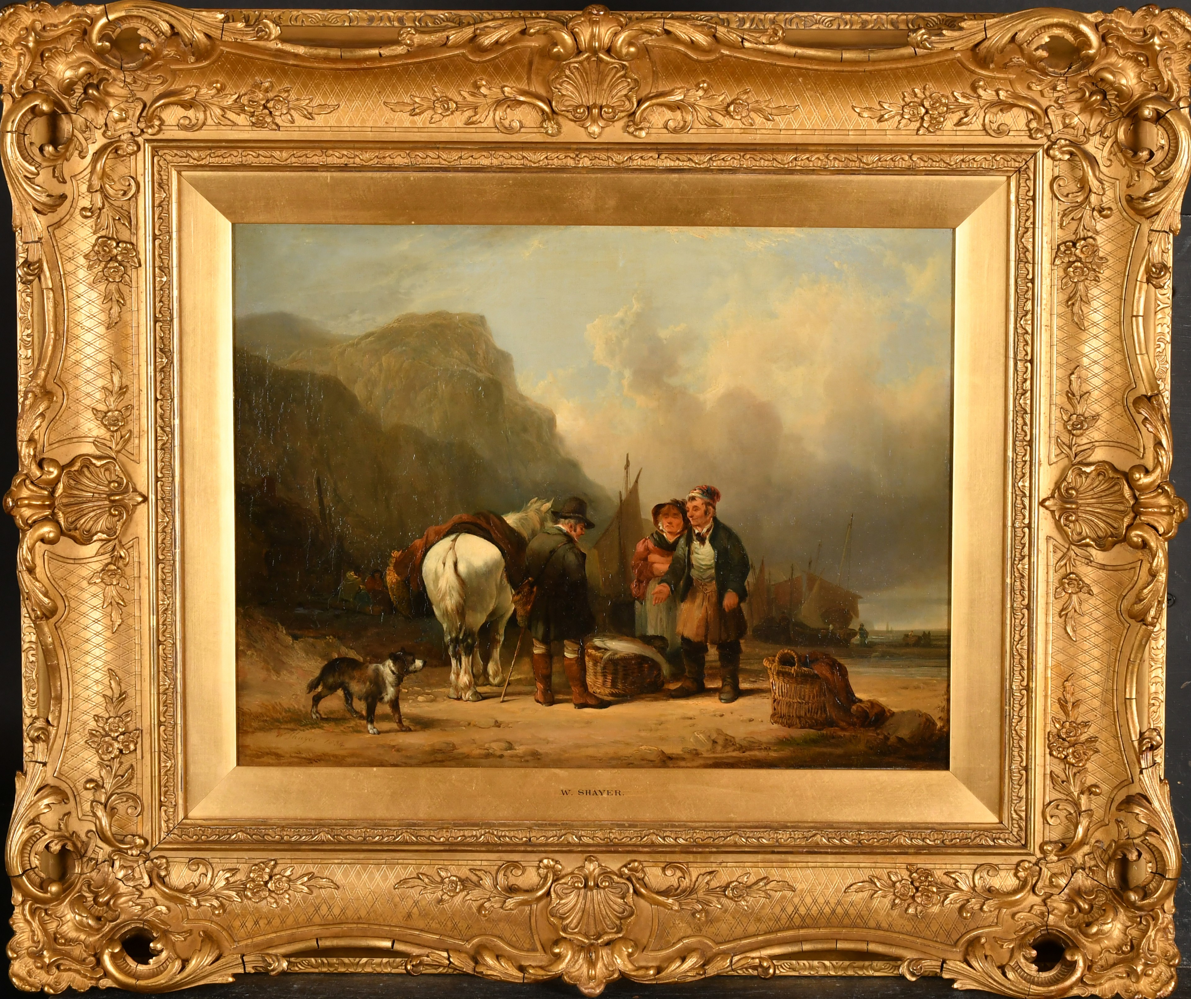 William Shayer (1787-1879) British. "The Haggler", Oil on canvas, Signed, and inscribed on labels ve - Image 2 of 5