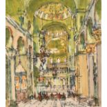 Wilfred Fairclough (1907-1996) British. "Venice-San Marco Interior", Watercolour, Signed and dated