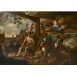 18th Century Dutch School. Figures in a Market Scene, Oil on canvas, 43" x 57.5" (109.2 x 146.1cm)