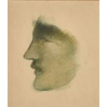 Simeon Solomon (1840-1905) British. Profile of a Man, Watercolour, 5" x 4.25" (12.7 x 10.8cm)