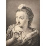 After Thomas Frye (1710-1762) British. Portrait of a Lady, Mezzotint, Published by Hatton Garden