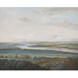 Attributed to Thomas Jones (1742-1803) British. An Extensive Landscape, Gouache, 8.75" x 9.6"