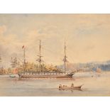 George Keating (1762-1842) British. HMS Sutty near Vancouver Island, Watercolour, Inscribed on