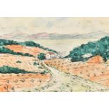 Andre Albert Marie Dunnoyer de Segonzac (1884-1974) French. A French Landscape, Watercolour and ink,