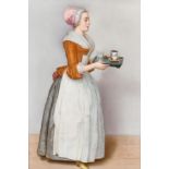 After Jean Etienne Liotard (1702-1789) Swiss. "La Belle Chocolatiere", A Berlin (KPM) porcelain