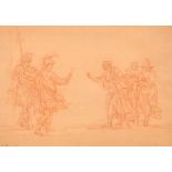 William Osborne Hamilton (1751-1801) British. 'Macbeth and the Witches', Red crayon, Signed and