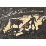 Clifford Hall (1904-1973) British. The Matador, Watercolour and ink, Signed, 10.25" x 14.25" (26 x