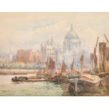 Frances E Nesbitt (1864-1934) British. "St Pauls", Watercolour, Signed, and inscribed on a label