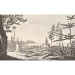 After William Hodges (1744-1797) British. "View in the Island of Pines", Engraved by W Byrne",