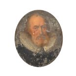 Attributed to Gonzales Coques (1618-1684) Belgian. Portrait of a Gentleman in a Ruff, Oil on copper,