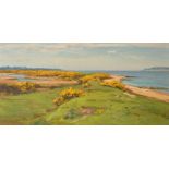 Frederick Golden Short (1863-1936) British. A Coastal Scene, Oil on panel, Signed, 6" x 12" (15.3