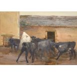 Early 20th Century English School. Feeding Time, Watercolour, 6.25" x 9.25" (15.8 x 23.5cm)