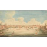 Gideon Yates (act.1790-1837) British. 'London Bridge', Watercolour, Signed and dated 1831, 12.5" x
