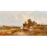 Alfred Henry Vickers (1853-1907) British. 'A Country Walk', Oil on canvas, Signed, and inscribed