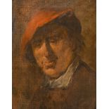 Attributed to Adriaen Brouwer (1605-1638) Flemish. The Head of a Toper, Oil on canvas laid down,