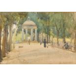 H Youngman (19th-20th Century) British. "The Borghese Garden, Rome", Watercolour, Signed, 6.5" x 9.