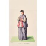 Valenti (19th Century) Italian. "Prelato in Mantelletta", Watercolour and ink on a print base,