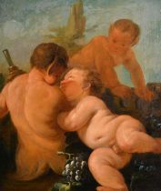 18th Century French School. A Study of Putti, Oil on canvas, 18.25" x 15" (46.4 x 38.1cm)