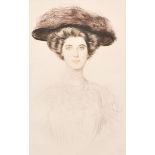 Paul Cesar Helleu (1859-1927) French. Portrait of a Lady, Drypoint, Signed in pencil, 22" x 13.5" (