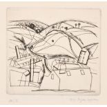 Bryan Ingham (1936-1997) British. "Hebden Bridge", Etching with roulette, Signed, inscribed 'AP/