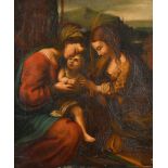 Follower of Antonio da Correggio (1489-1534) Italian. "The Mystic Marriage of Saint Catherine",