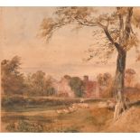 Samuel Austin (1796-1834) British. "Brook Farm (William Roscoe's House)", Watercolour, Signed and