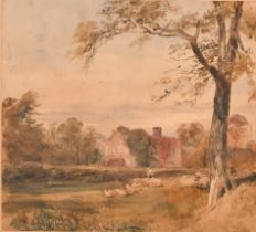 Samuel Austin (1796-1834) British. "Brook Farm (William Roscoe's House)", Watercolour, Signed and