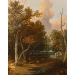 Joseph Paul (1804-1887) British. "Acle Bridge", Oil on canvas, Inscribed on a plaque, 35" x 28" (