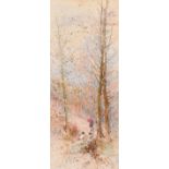 Thomas Dingle (Jnr) (1844-1919) British. A Young Girl and Dog in a Woodland Glade, Watercolour,