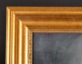 20th Century English School. A Gilt Frame with an inset print by Earl Moran, rebate 35.75" x 17.