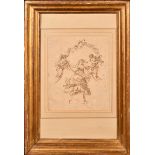 19th Century French School. An Allegorical Study, Ink, In a fine gilt composition frame, 12" x