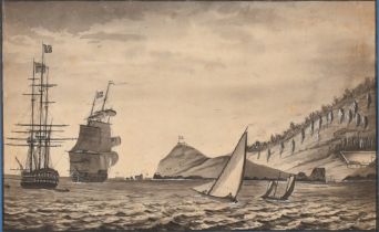 Early 19th Century English School. "Murrays Anchorage & Tank at Bermuda", Ink and wash, initialled