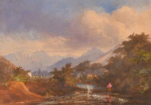 Conrad Martens (1801-1878) British/Australian. An Antipodean Landscape, Watercolour, Signed, 6.75" x