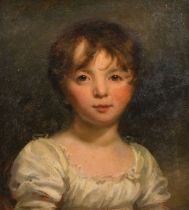 Circle of John Constable (1776-1837) British. Bust Portrait of a Young Girl, Oil on board, 15.75"