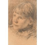 Early 20th Century English School. A Head Study of a Young Girl, Pencil, 8.75" x 5.75" (22.2 x 14.