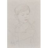 Maxwell Armfield (1881-1972) British. Study of a Rolf Gardner as a boy, Pencil and crayon, Inscribed