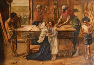 R Allen (19th-20th Century) British. "Christ in the House of His Parents (The Carpenter's Shop)"