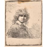 After Rembrandt van Rijn (1606-1669) Dutch. Head of a Man, Etching, Unframed 3.5" x 2.75" (8.9 x