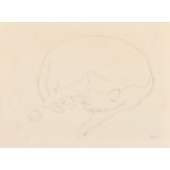 Edmond Xavier Kapp (1890-1978) British. 'Cat and Ball', Ink, Signed, 9.5" x 12.5" (24.1 x 31.7cm),